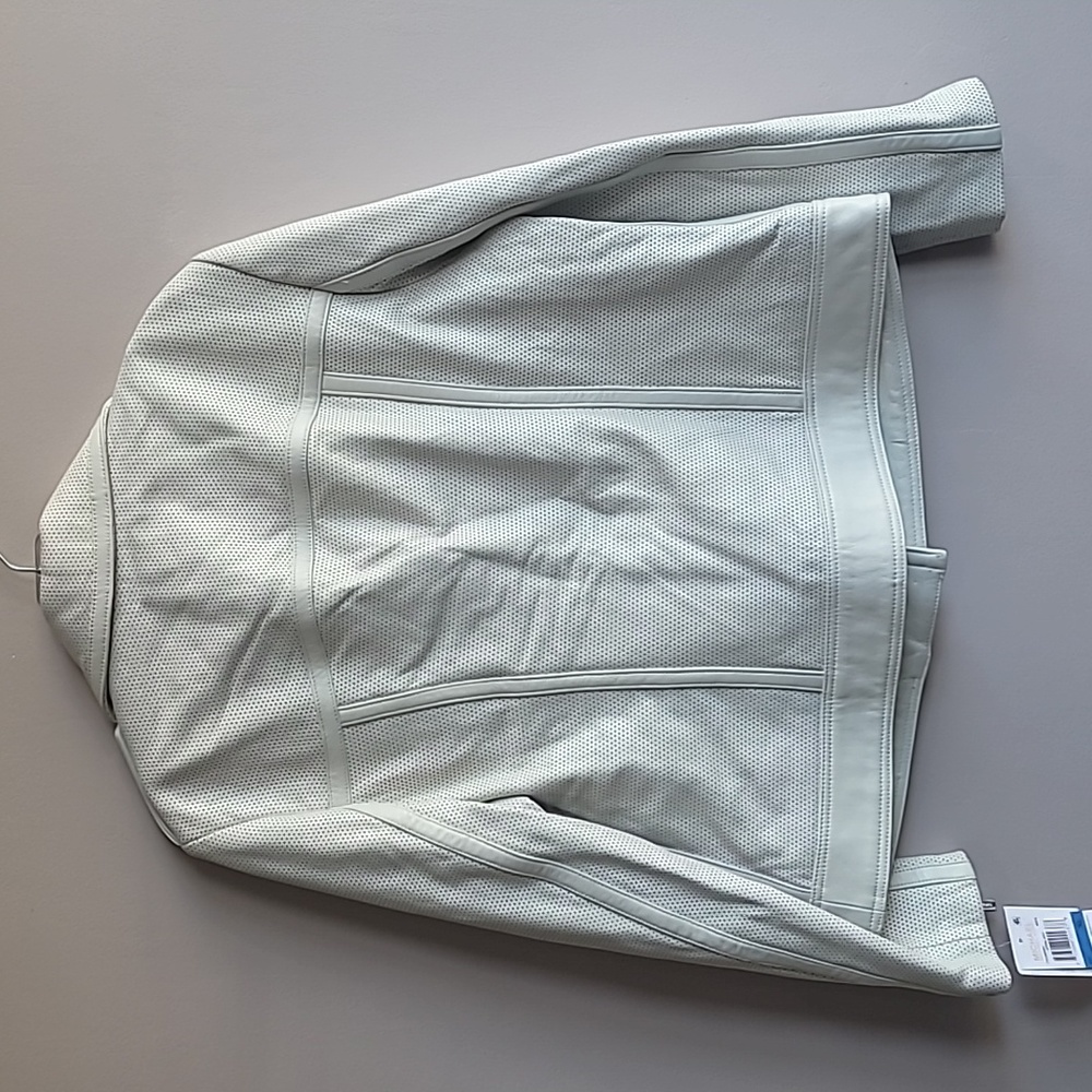 Michael Kors Leather Moto Jacket White Women's XL - Picture 3 of 5